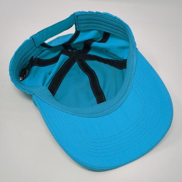 Mission Strapback Baseball Cap Blue One Size Adjustable Vented Holes 6 Panel - Picture 7 of 9